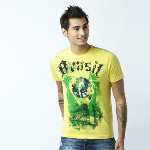Huetrap Men's Brazil Themed Printed T-shirt